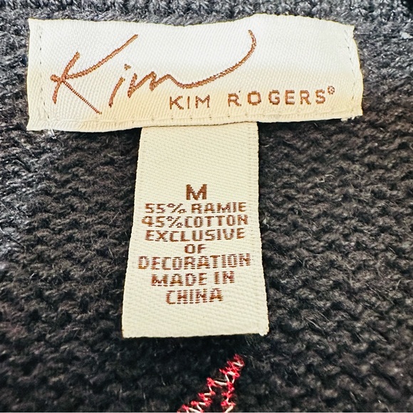 Kim Rogers Cardinal Embroidered Holiday Festive Sweater Vest Women’s Size Medium - Picture 3 of 9